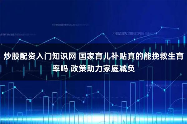 炒股配资入门知识网 国家育儿补贴真的能挽救生育率吗 政策助力家庭减负